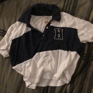 Hollister blue and white crop top
